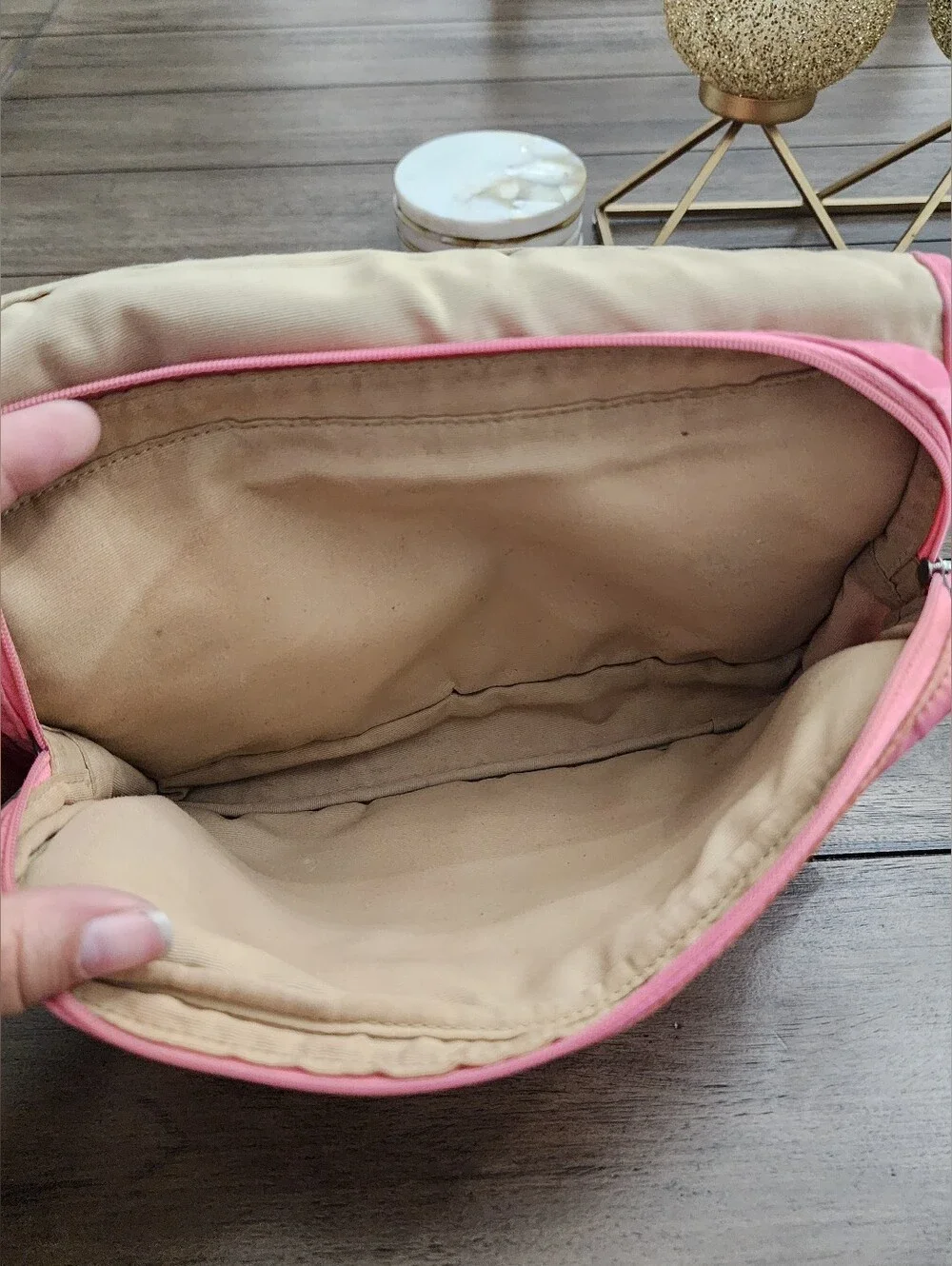 Coach Pink Signature Nylon Travel Case
